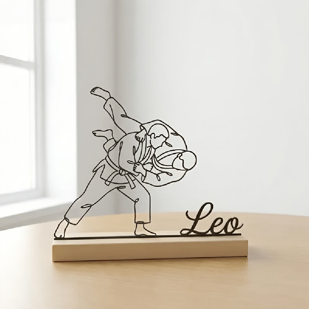 Personalized Engraved Gift - تمثال جودو فنون قتالية منقوش حسب
